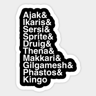 Eternals Names Sticker